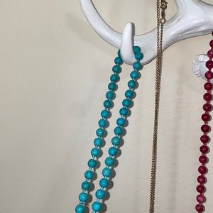 Long Beaded Turquoise Necklace